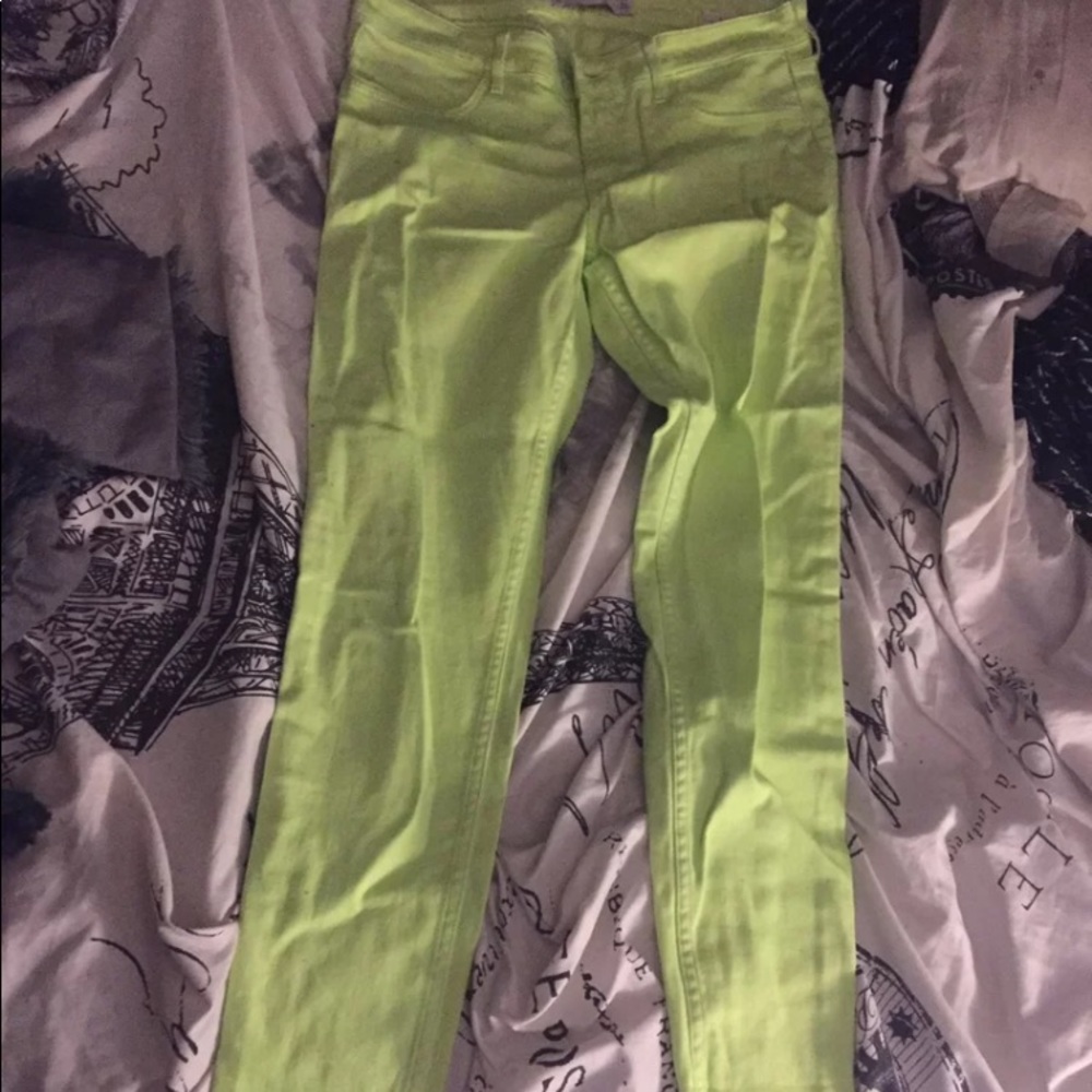 Lime green holister skinny jeans!!